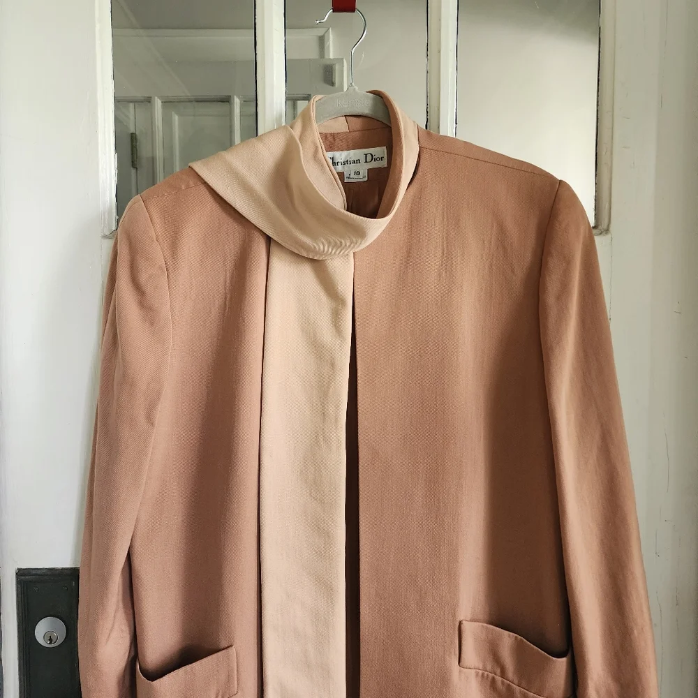 Vintage Christian Dior Open Front Blazer Jacket, Sz 10